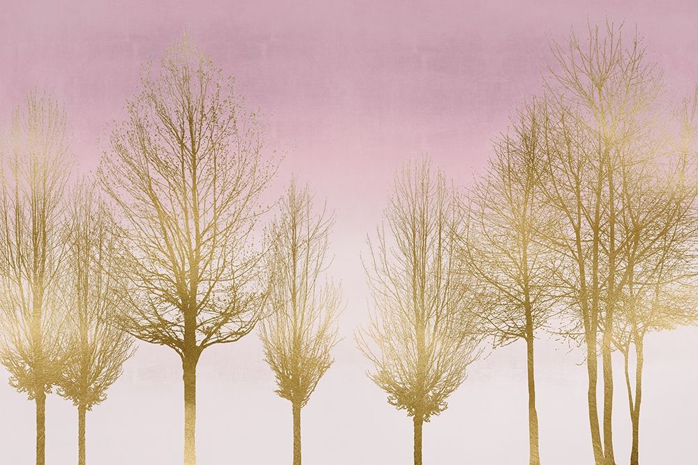 Gold Forest on Pink art print by Kate Bennett for $57.95 CAD