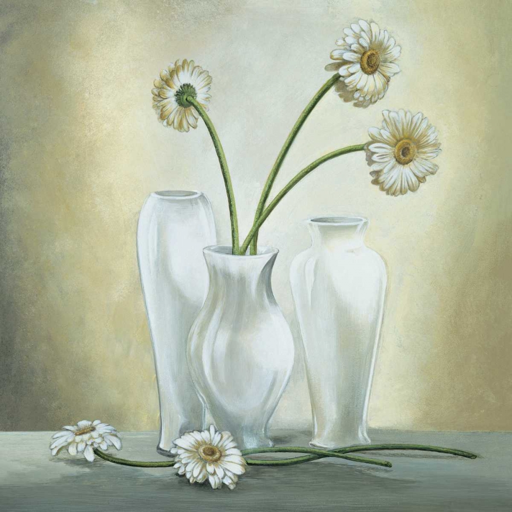 Vasi bianchi con gerbere art print by Lisa Corradini for $57.95 CAD
