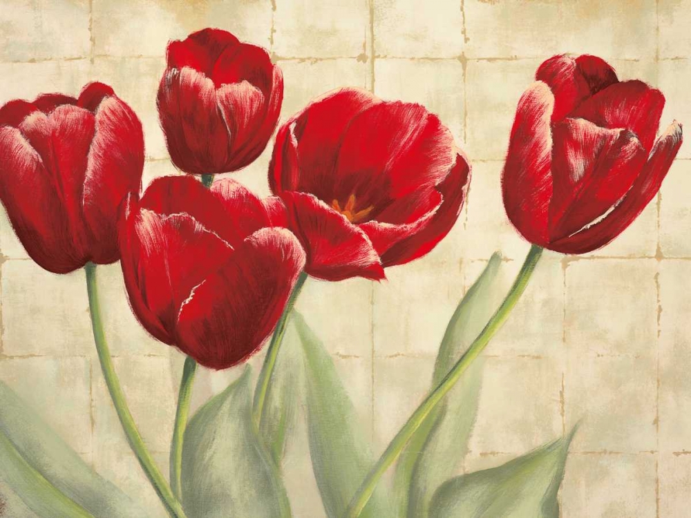 Red Tulips on Ivory art print by Lauren Mckee for $57.95 CAD