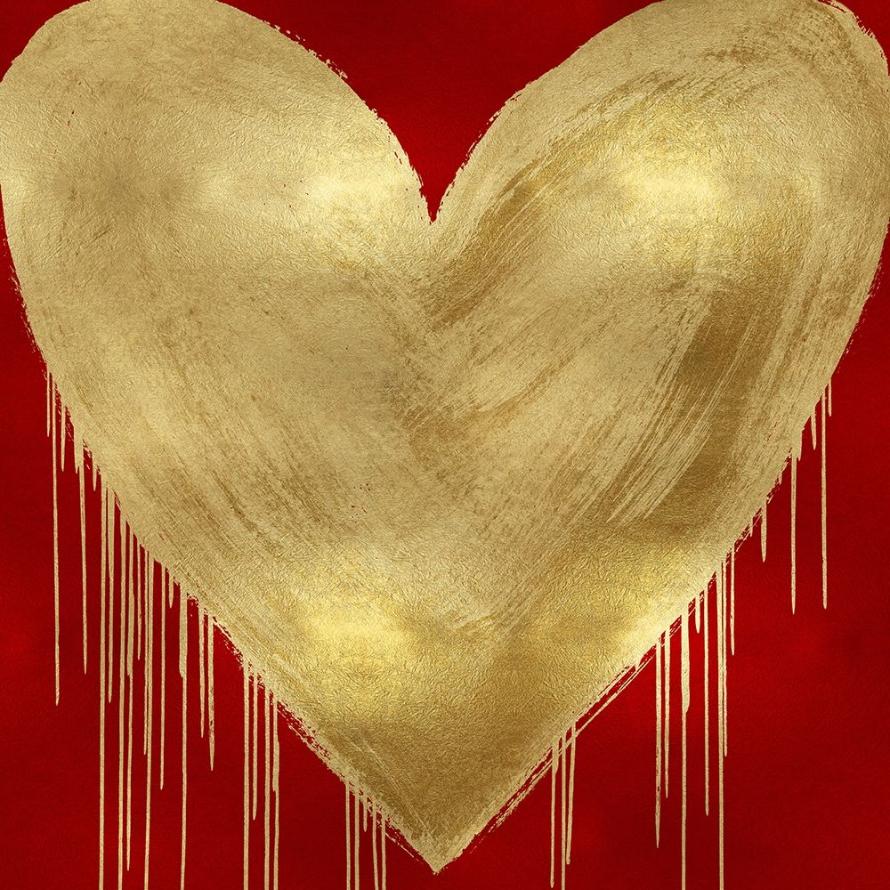 Big Hearted Gold on Red art print by Lindsay Rodgers for $57.95 CAD
