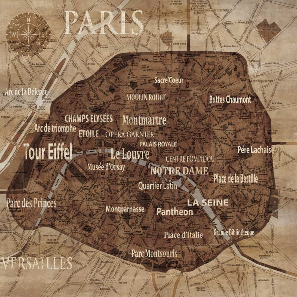 Map of Paris art print by Luke Wilson for $57.95 CAD