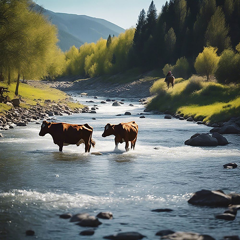 Water Crossing art print by Amber Clarkson for $57.95 CAD