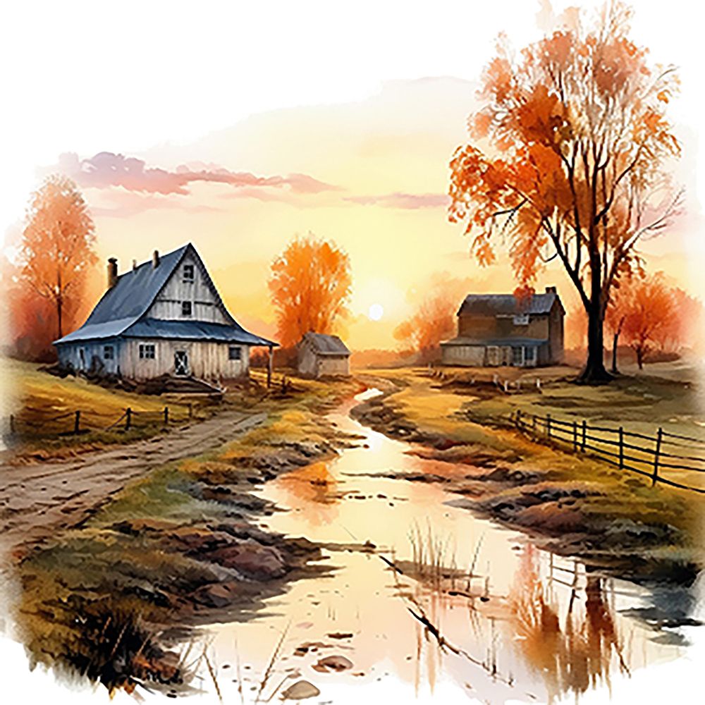 Fall Barn art print by Amber Clarkson for $57.95 CAD