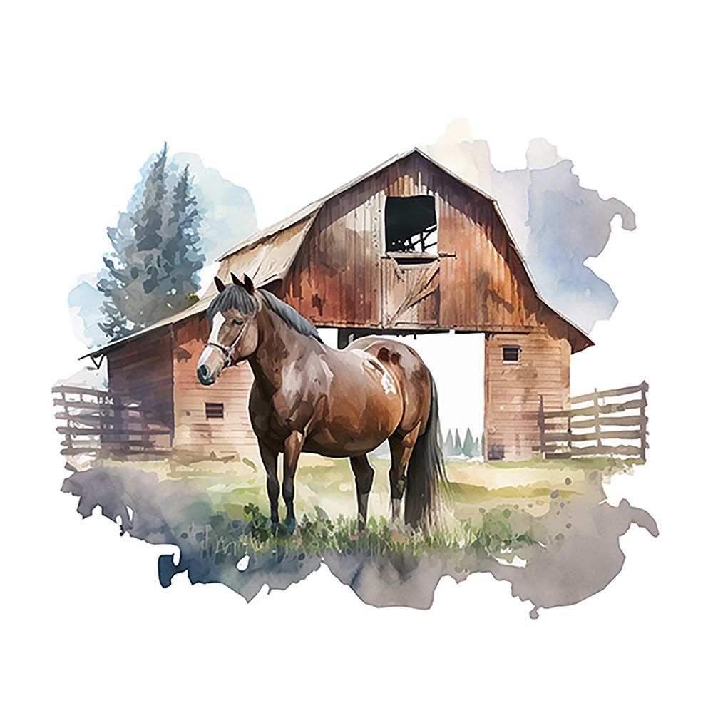 Horse Barn art print by Amber Clarkson for $57.95 CAD