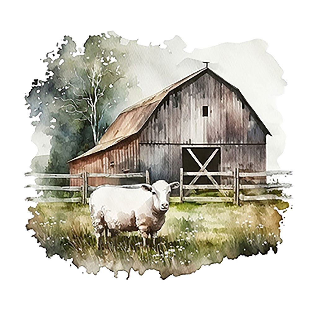 Sheep Barn art print by Amber Clarkson for $57.95 CAD