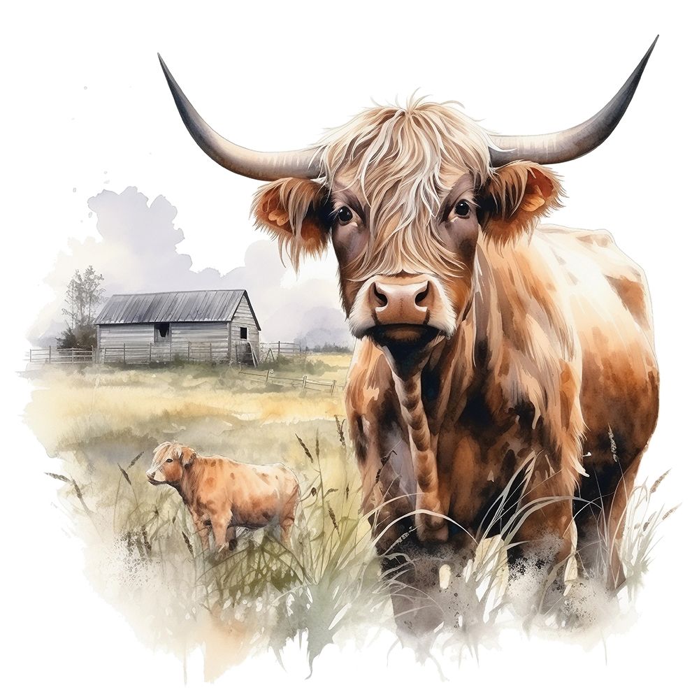 Highland Cow art print by Amber Clarkson for $57.95 CAD