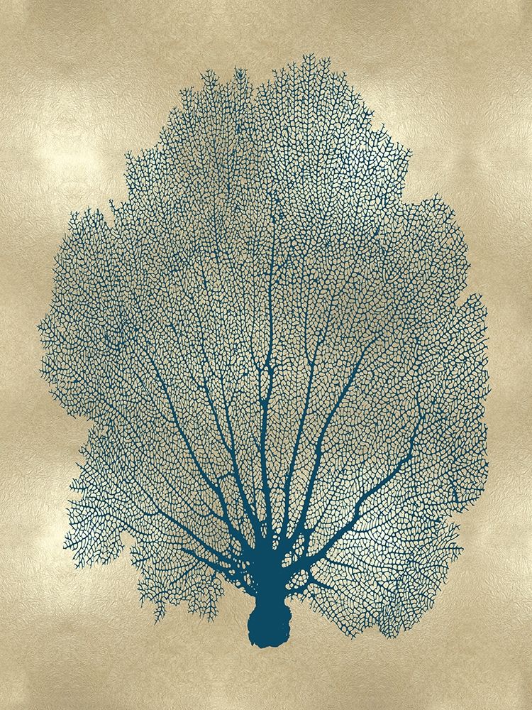 Sea Fan Teal on Gold II art print by Melonie Miller for $57.95 CAD