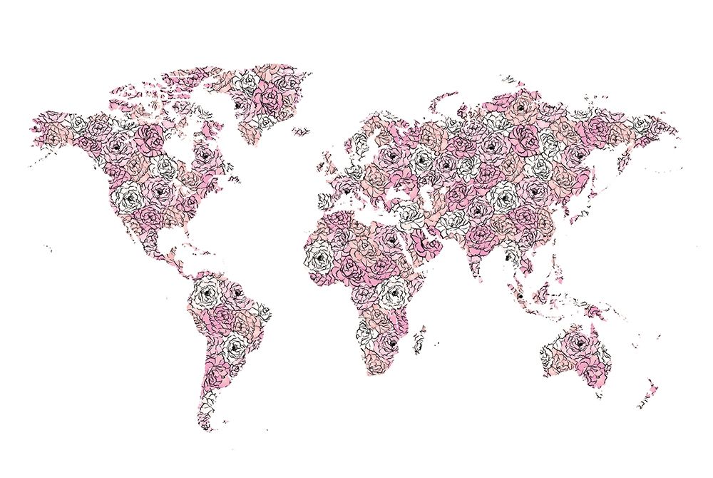 Peony Map art print by Martina Pavlova for $57.95 CAD