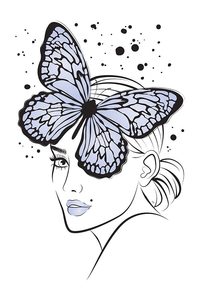 Lady Butterfly Blue art print by Martina Pavlova for $57.95 CAD