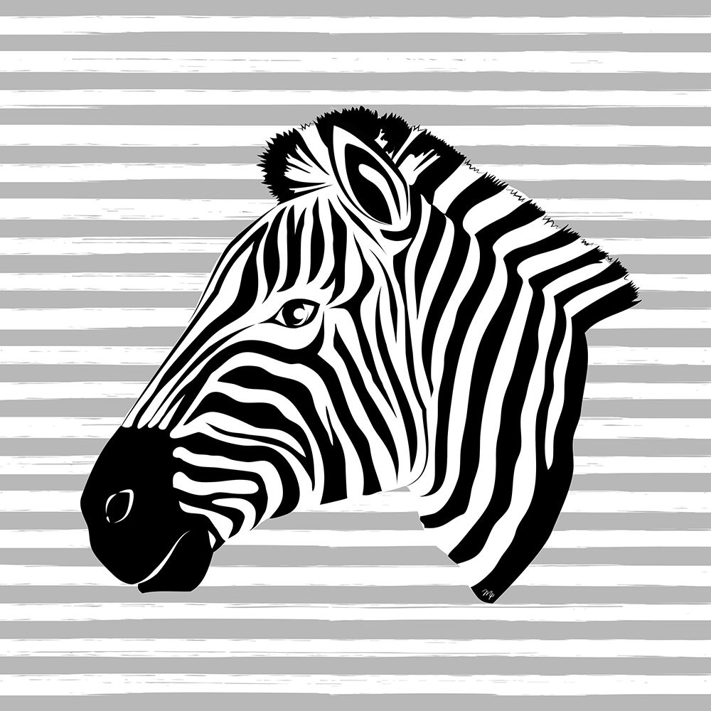 Striped Zebra art print by Martina Pavlova for $57.95 CAD