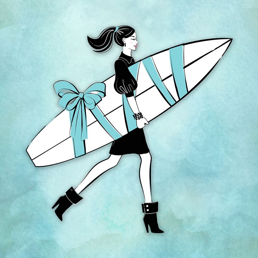 Surf Girl Blue art print by Martina Pavlova for $57.95 CAD