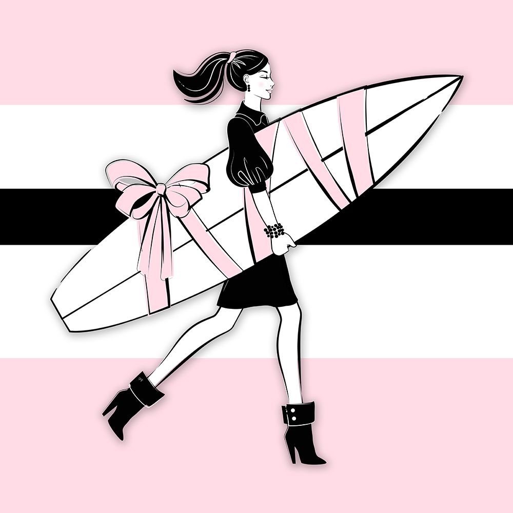 Surf Girl Pink art print by Martina Pavlova for $57.95 CAD