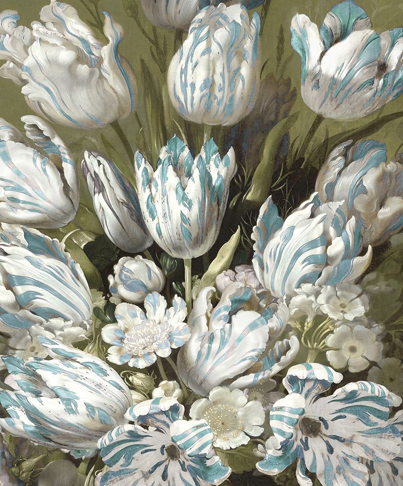 Tulip Bouquet in Aqua art print by Angela McQueen for $57.95 CAD