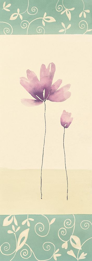 Fleurs roses et ornements I art print by Marianne Blondel for $57.95 CAD