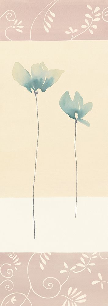 Fleurs bleues et ornements I art print by Marianne Blondel for $57.95 CAD