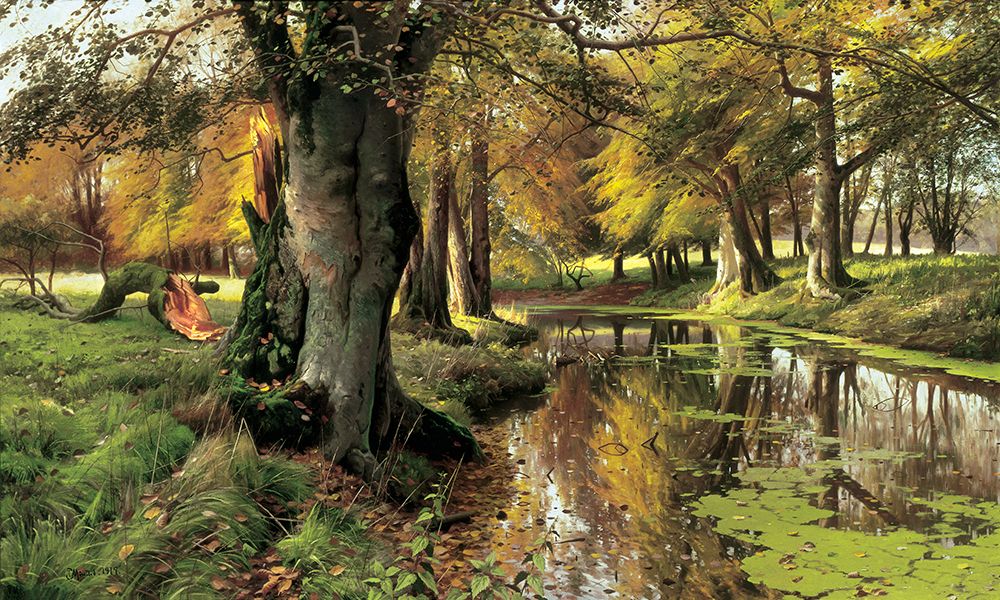 A Woodland Stream art print by Peder Monsted for $57.95 CAD
