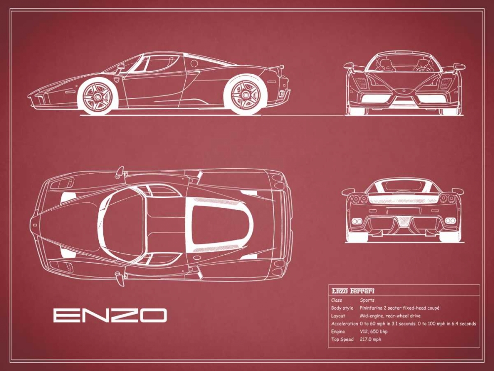 Ferrari Enzo-Maroon art print by Mark Rogan for $57.95 CAD