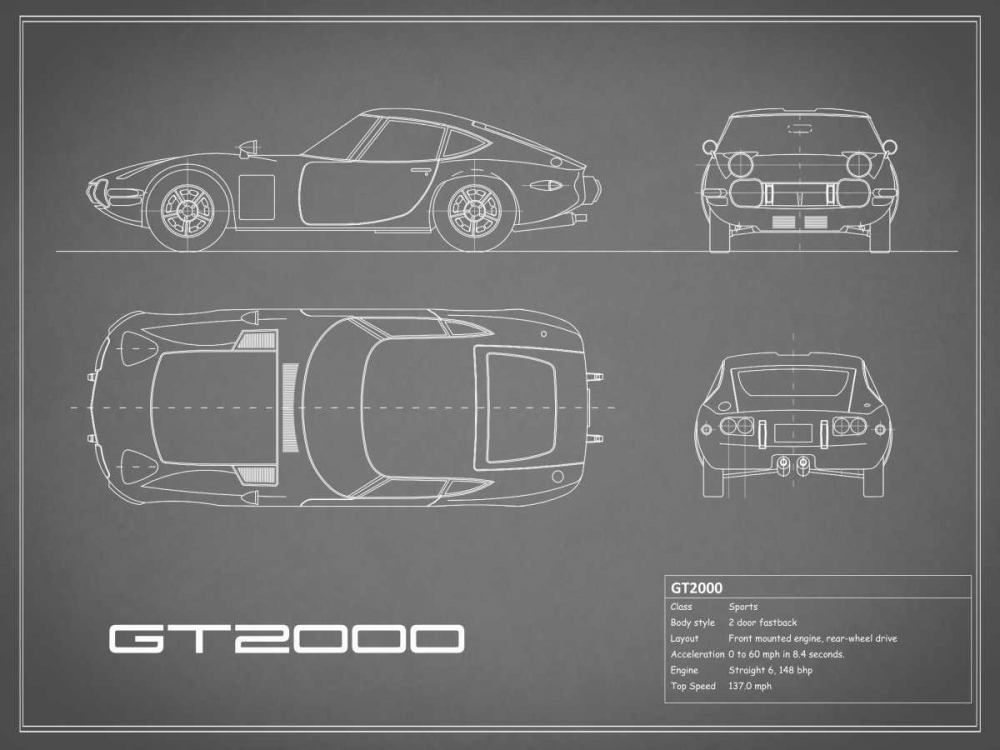 Toyota GT2000-Grey art print by Mark Rogan for $57.95 CAD