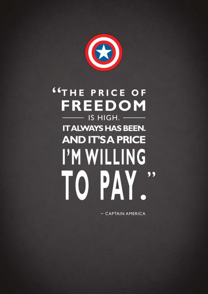 Capt America Quote art print by Mark Rogan for $57.95 CAD