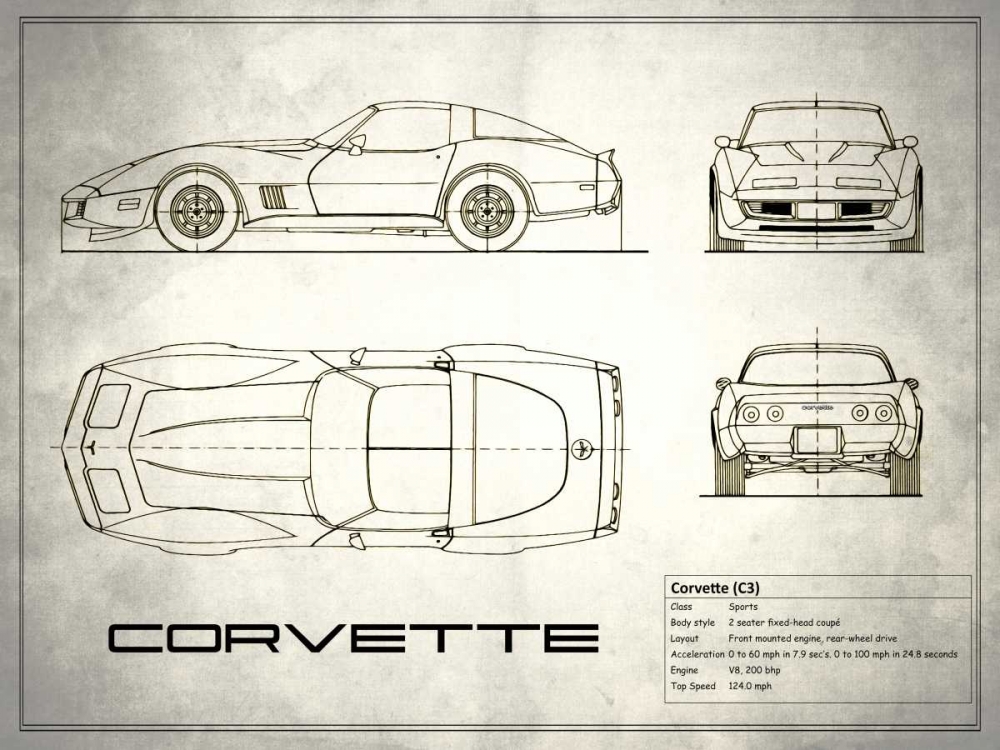 Corvette C3 White art print by Mark Rogan for $57.95 CAD