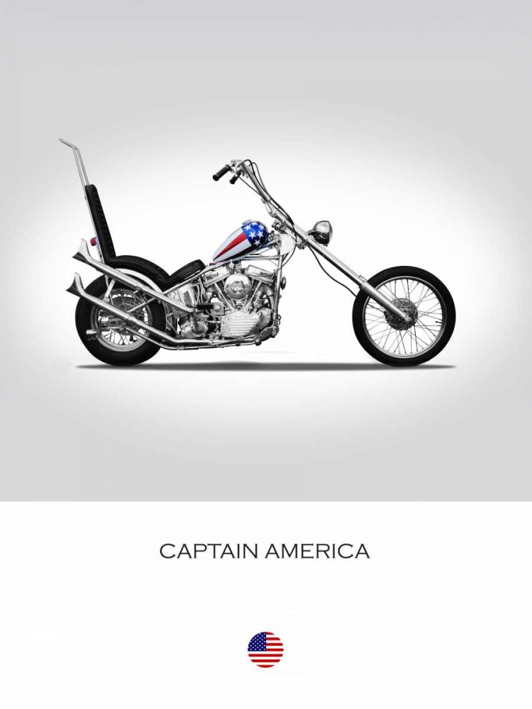 Harley Davidson Captain Americ art print by Mark Rogan for $57.95 CAD