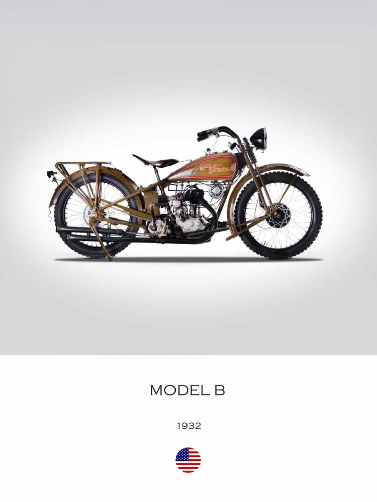 Harley Davidson Model B 1932 art print by Mark Rogan for $57.95 CAD