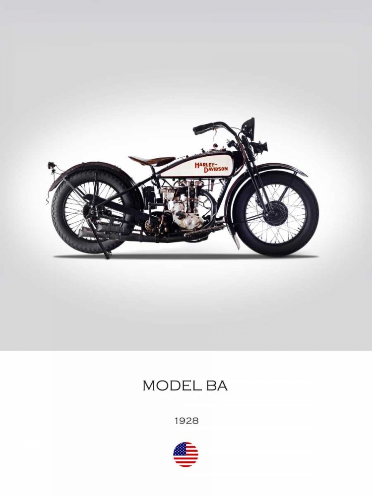 Harley Davidson Model BA 1928 art print by Mark Rogan for $57.95 CAD