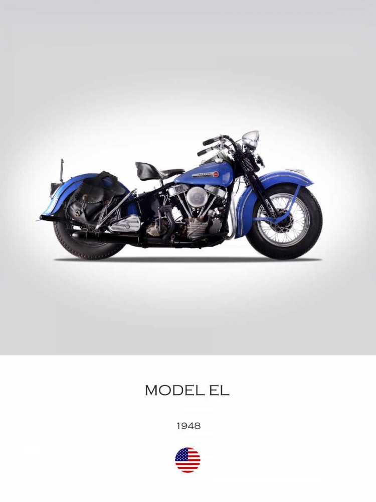 Harley Davidson Model EL 1948 art print by Mark Rogan for $57.95 CAD