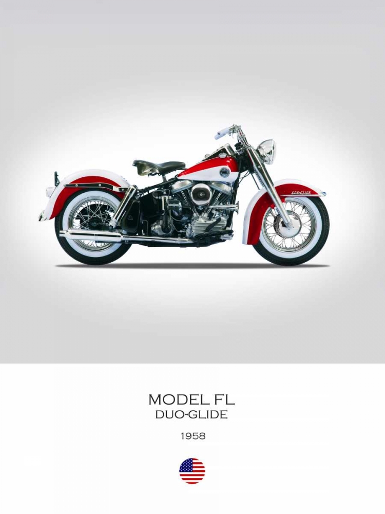 Harley Davidson Model FL Duo G art print by Mark Rogan for $57.95 CAD