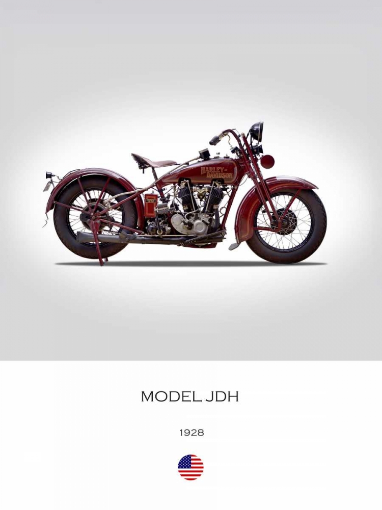 Harley Davidson Model JDH 1928 art print by Mark Rogan for $57.95 CAD