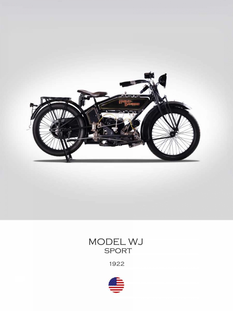 Harley Davidson Model WJ Sport art print by Mark Rogan for $57.95 CAD