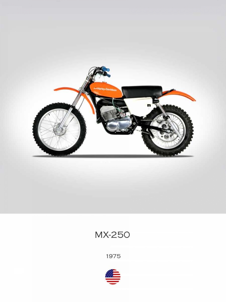 Harley Davidson MX 250 1975 art print by Mark Rogan for $57.95 CAD