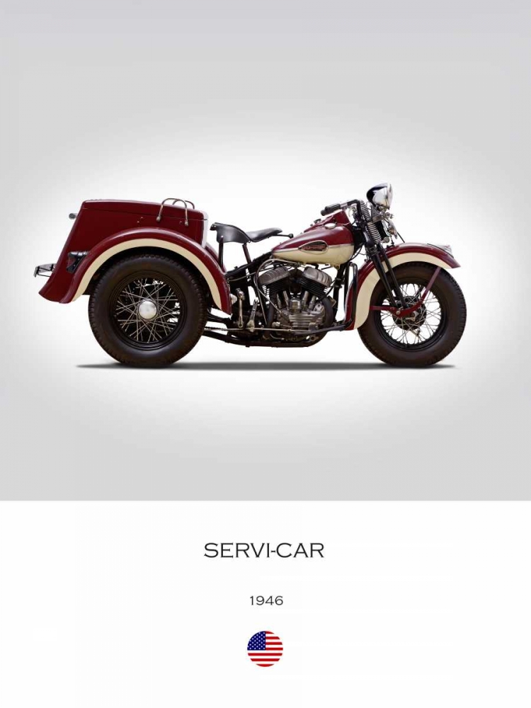 Harley Davidson Servi Car 1946 art print by Mark Rogan for $57.95 CAD