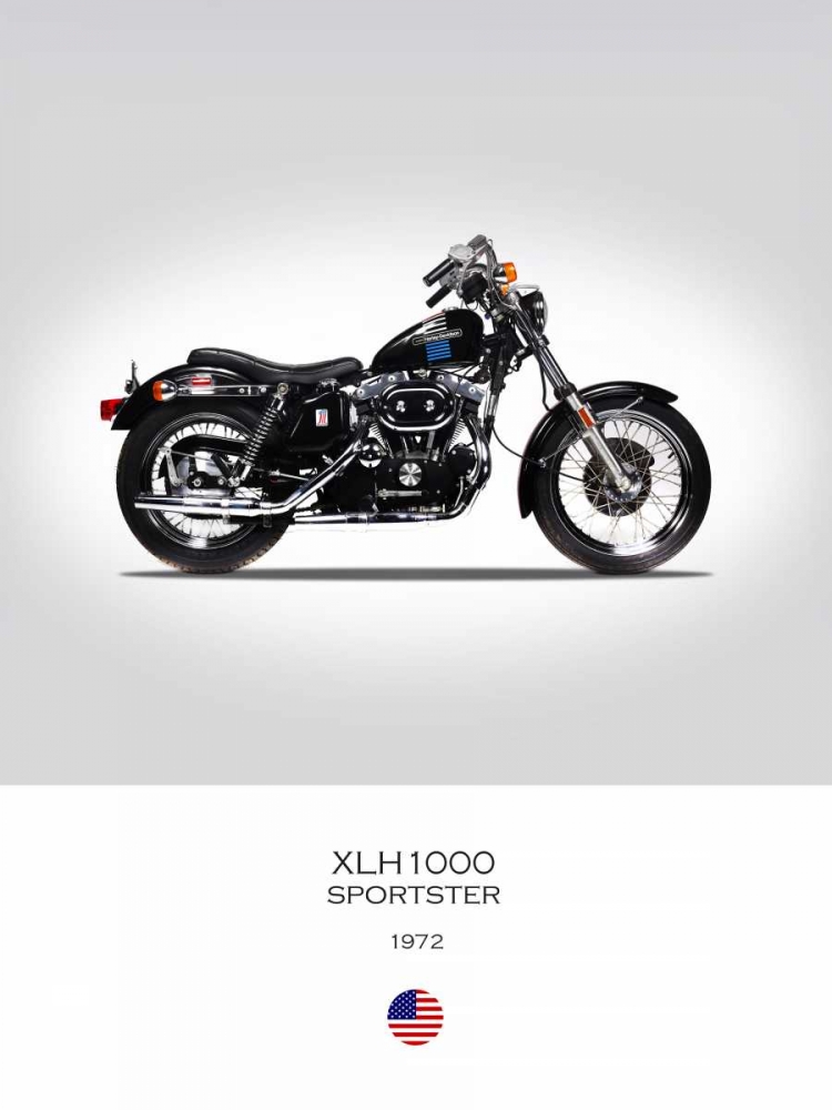 Harley Davidson XLH1000 Sports art print by Mark Rogan for $57.95 CAD