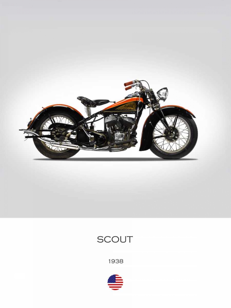 Indian Scout 1938 art print by Mark Rogan for $57.95 CAD