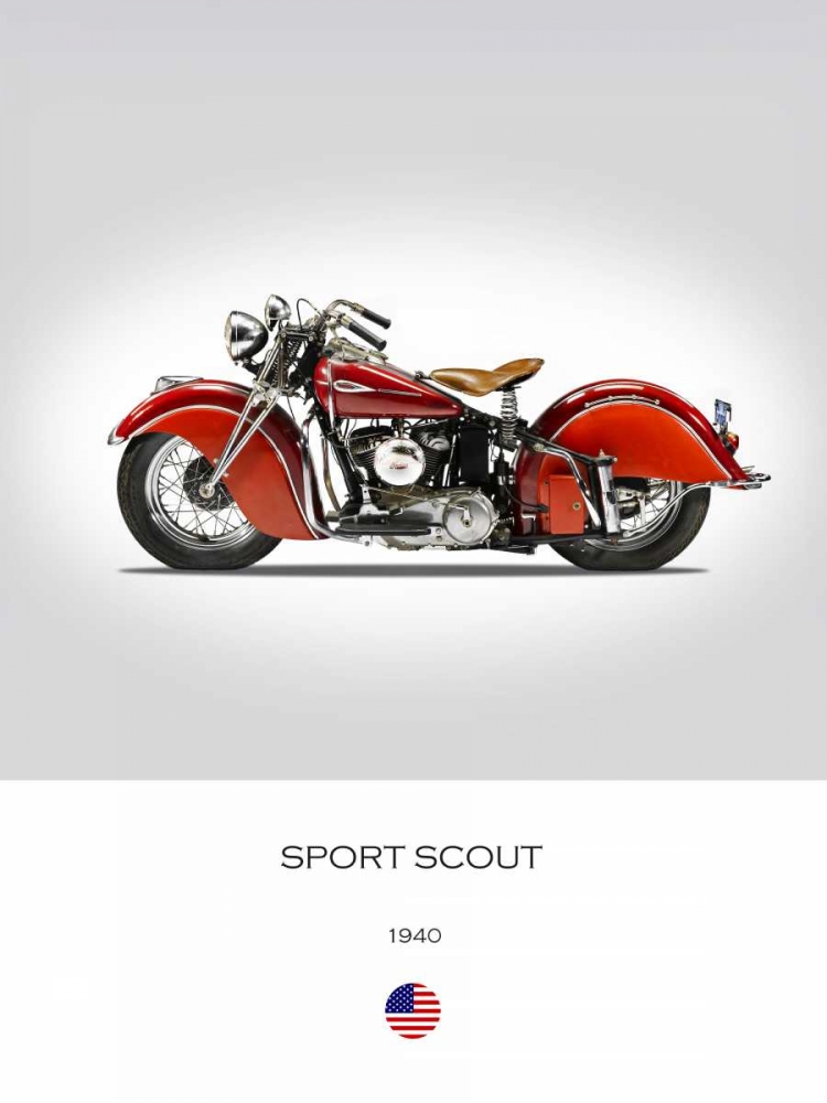 Indian Sport Scout 1940 art print by Mark Rogan for $57.95 CAD