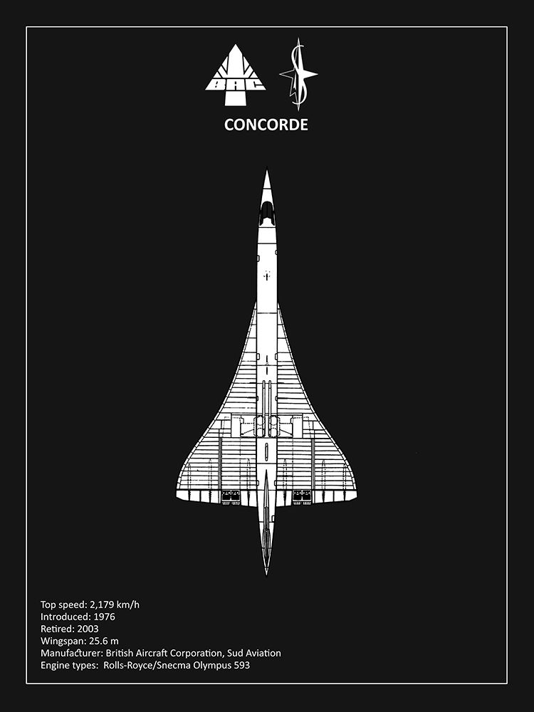 BAE Concorde Black  art print by Mark Rogan for $57.95 CAD
