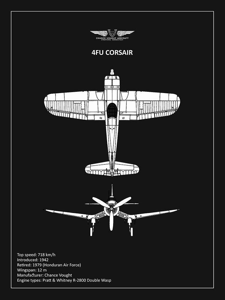 BP CV F4U-Corsair Black  art print by Mark Rogan for $57.95 CAD