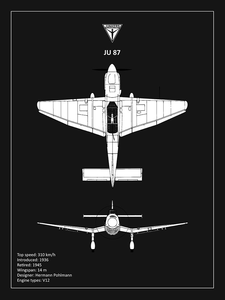 BP Junkers JU87 Black  art print by Mark Rogan for $57.95 CAD