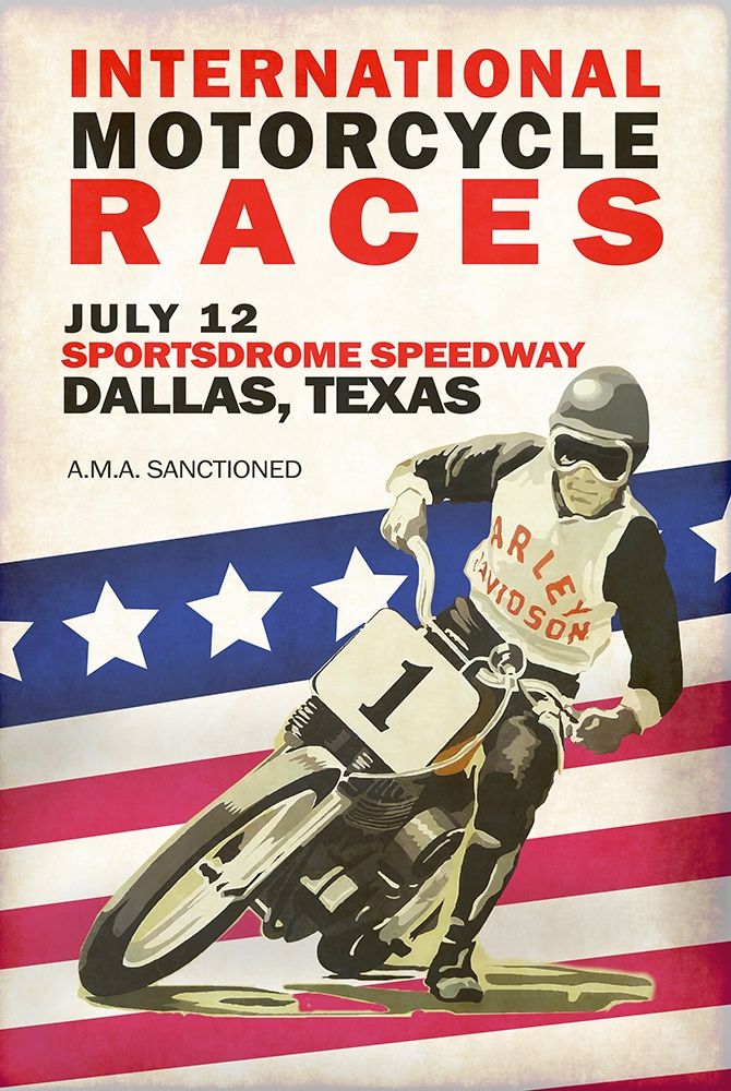 Intl. Motorcycle Races Dallas art print by Mark Rogan for $57.95 CAD