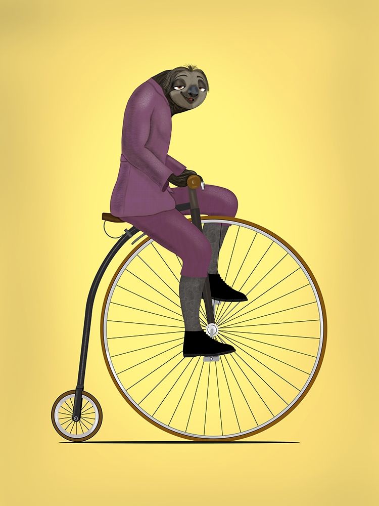 Sloth Penny Farthing art print by Mark Rogan for $57.95 CAD