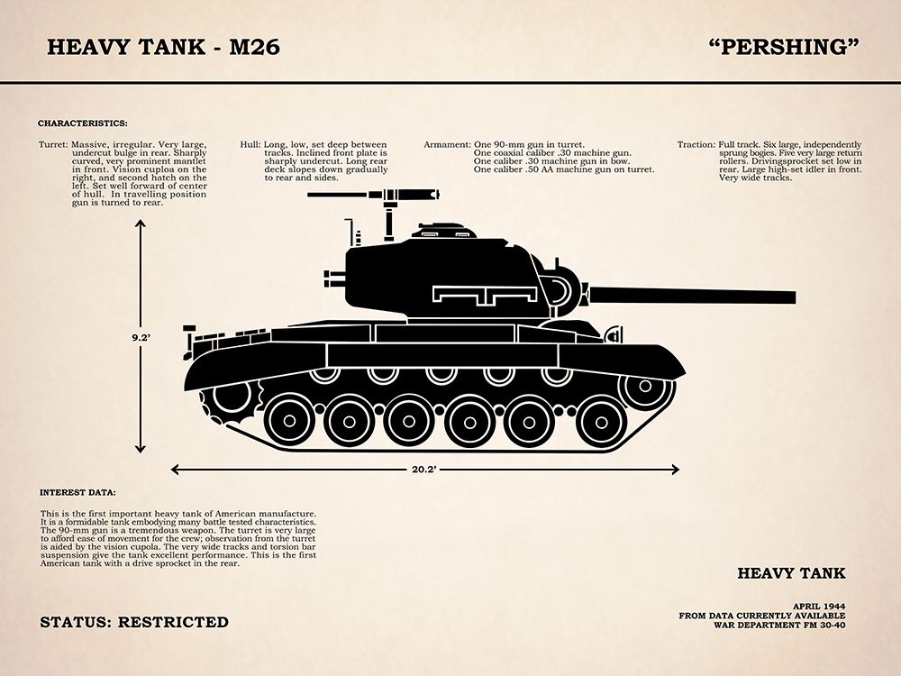 M26 Pershing Tank art print by Mark Rogan for $57.95 CAD