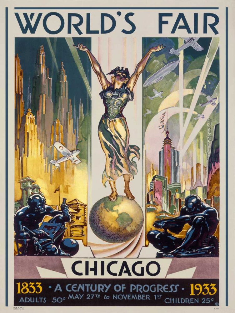 Chicago Worlds Fair-1933 art print by Glen C. Sheffer for $57.95 CAD