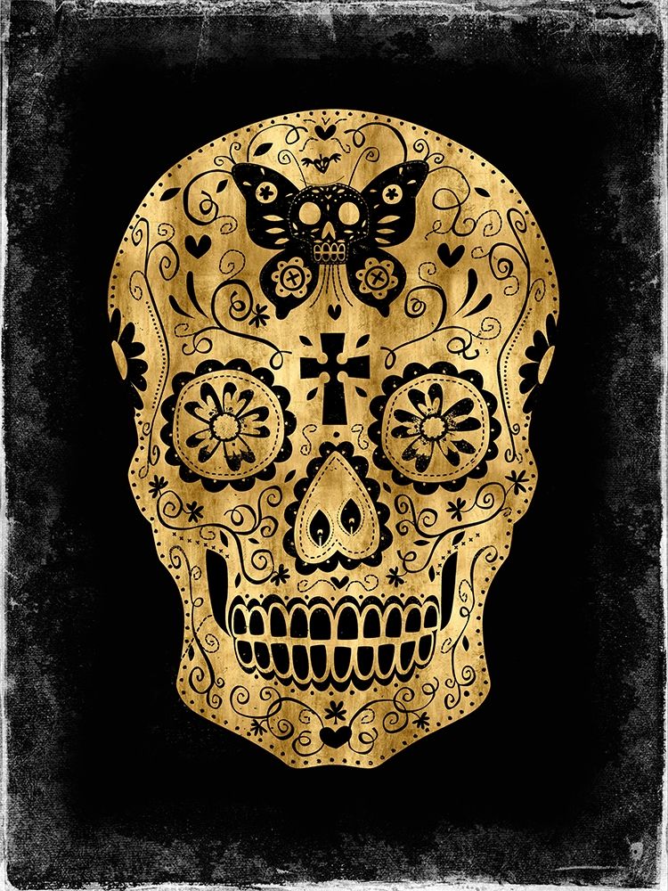 Day of the Dead in Gold and Black art print by Martin Wagner for $57.95 CAD