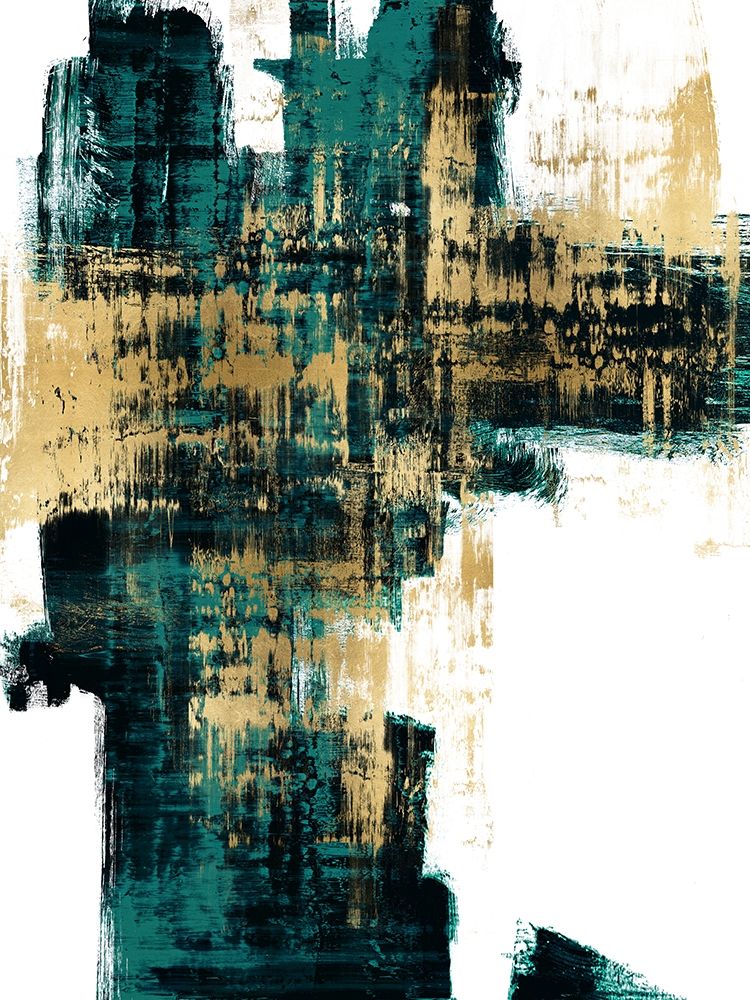 Infatuation Gold on Teal I art print by Alex Wise for $57.95 CAD