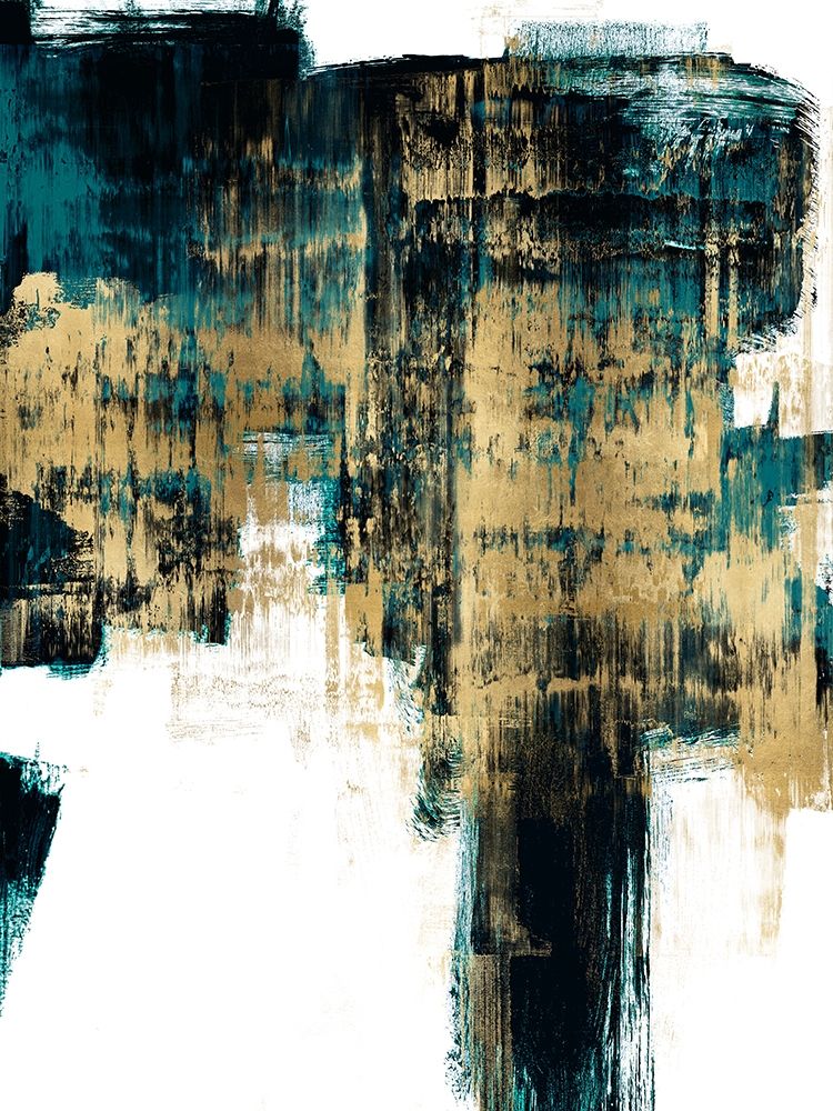 Infatuation Gold on Teal II art print by Alex Wise for $57.95 CAD