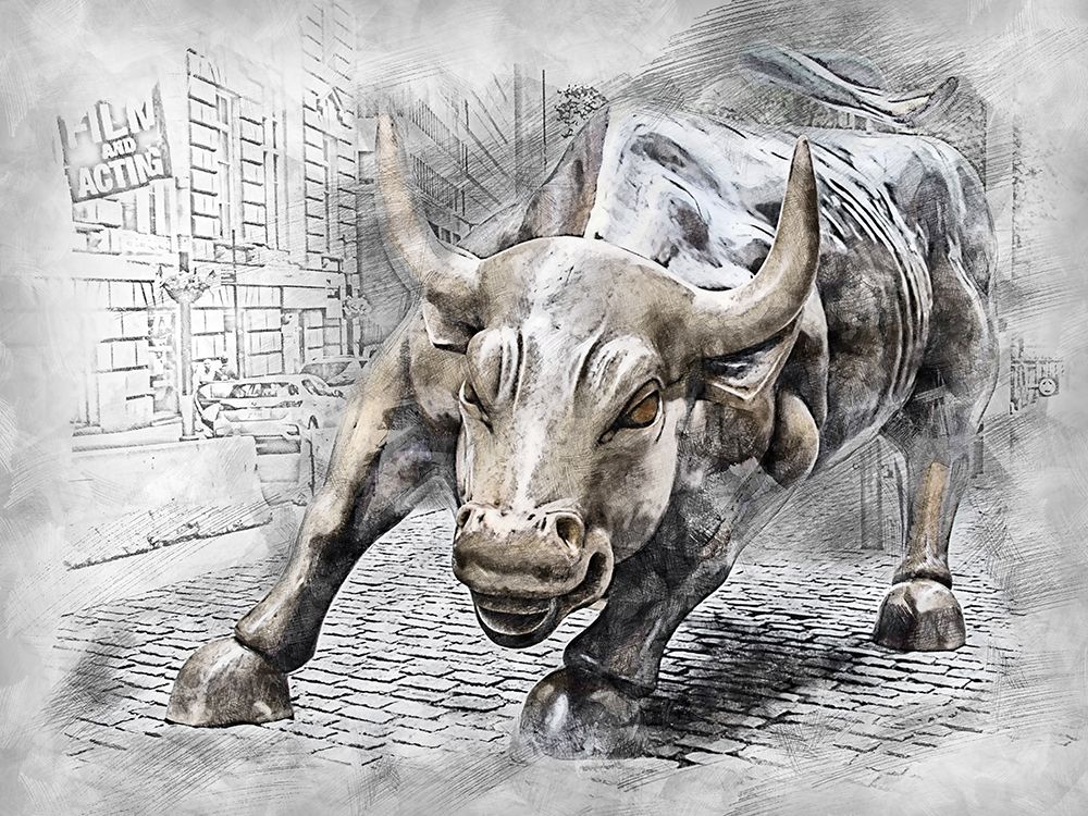 Bullish On Wallstreet art print by Ronald Bolokofsky for $57.95 CAD