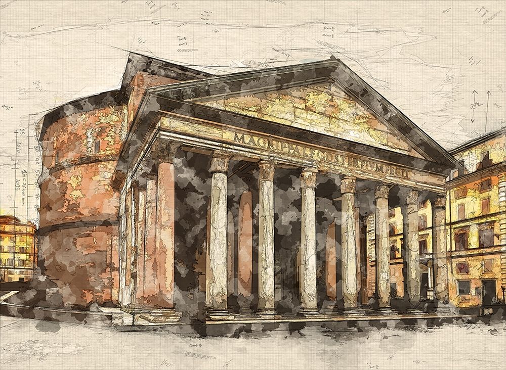 Ancient Pantheon I art print by Ronald Bolokofsky for $57.95 CAD