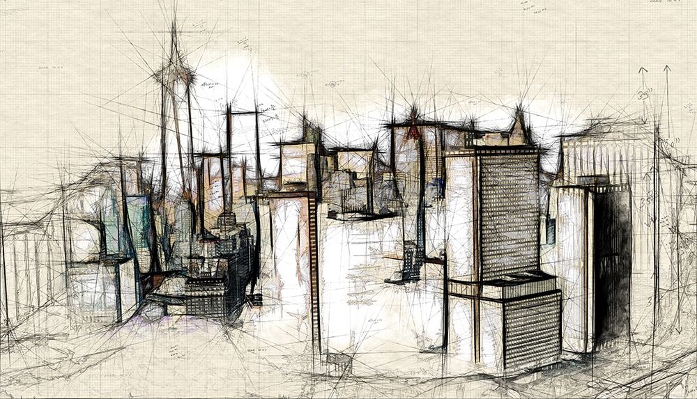 Architectural Skyline art print by Ronald Bolokofsky for $57.95 CAD