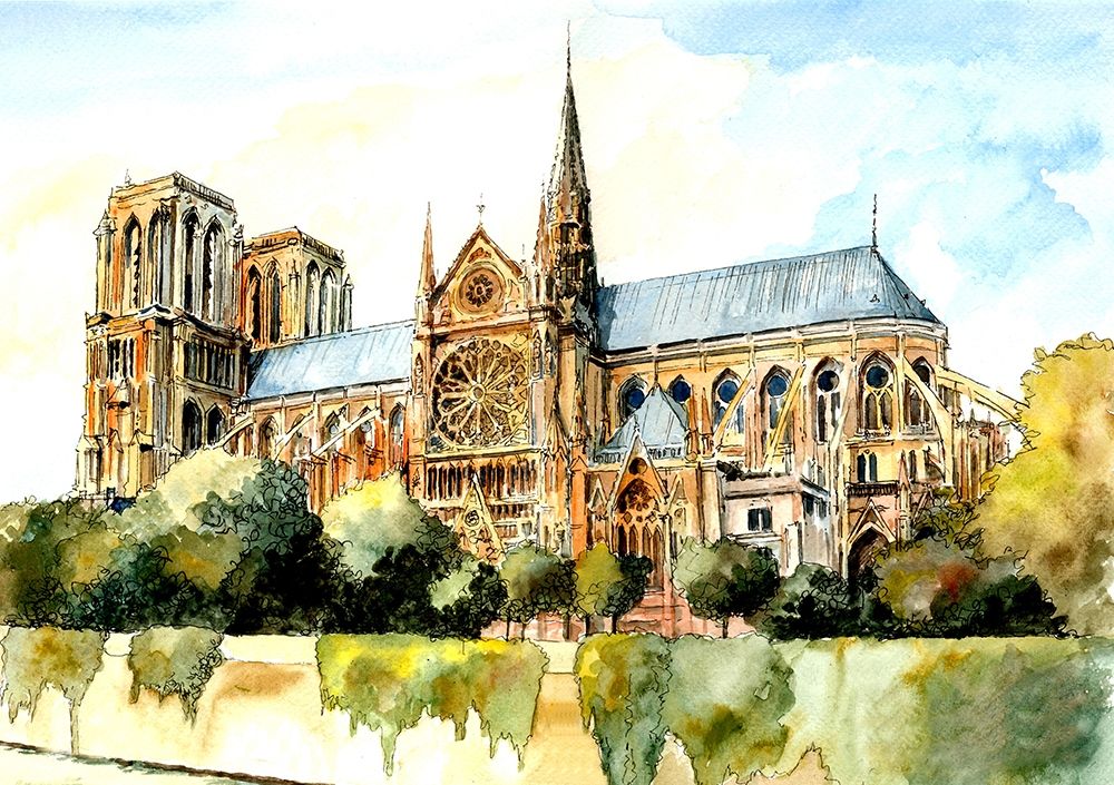 Paris Notre Dame art print by Ronald Bolokofsky for $57.95 CAD